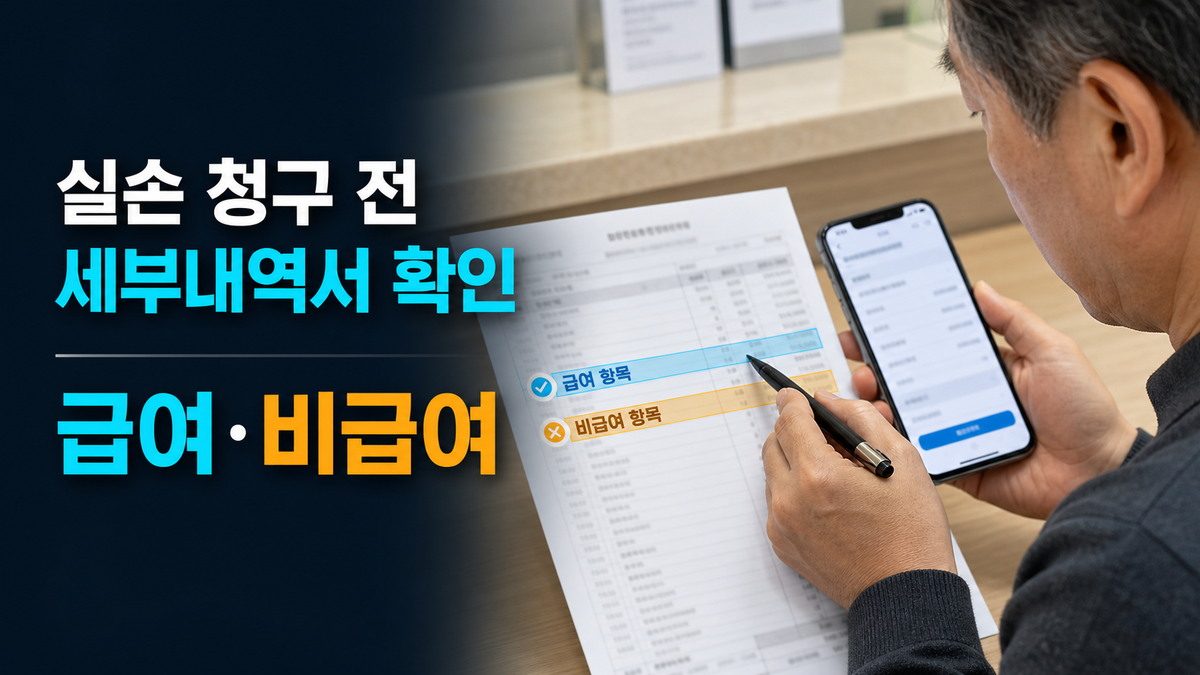 실손보험 청구 전 진료비 세부내역서 급여 비급여 확인