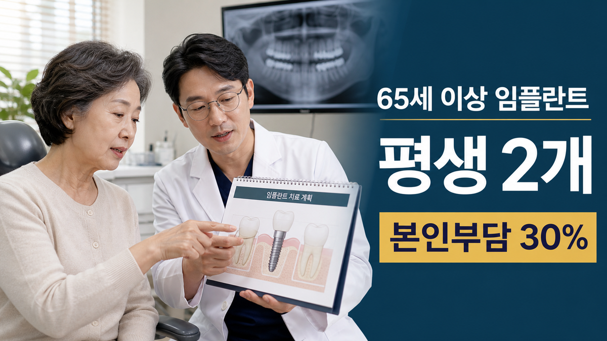 65세 이상 임플란트 건강보험 평생 2개와 본인부담 30%
