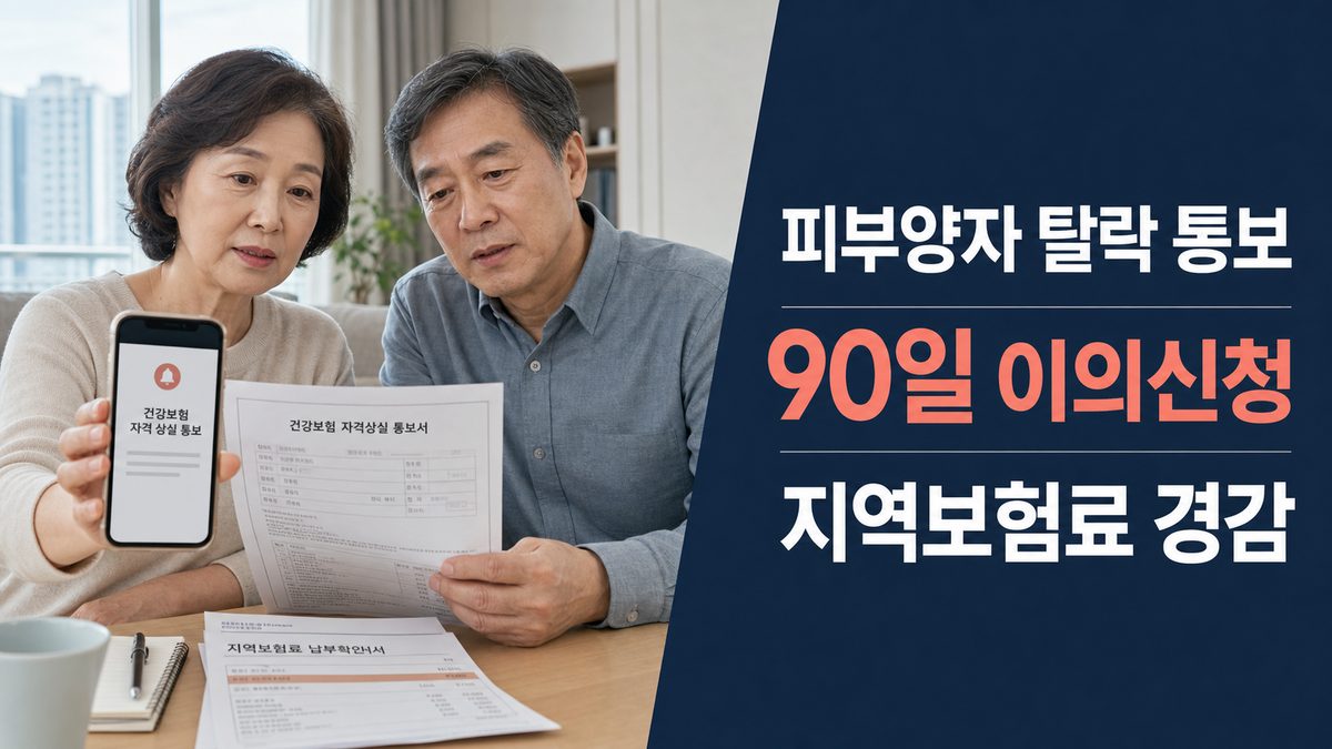 건강보험 피부양자 탈락 통보와 90일 이의신청