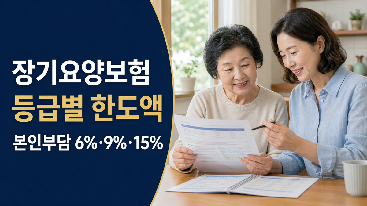 장기요양보험 등급별 재가급여 한도액과 본인부담률을 확인하는 모녀