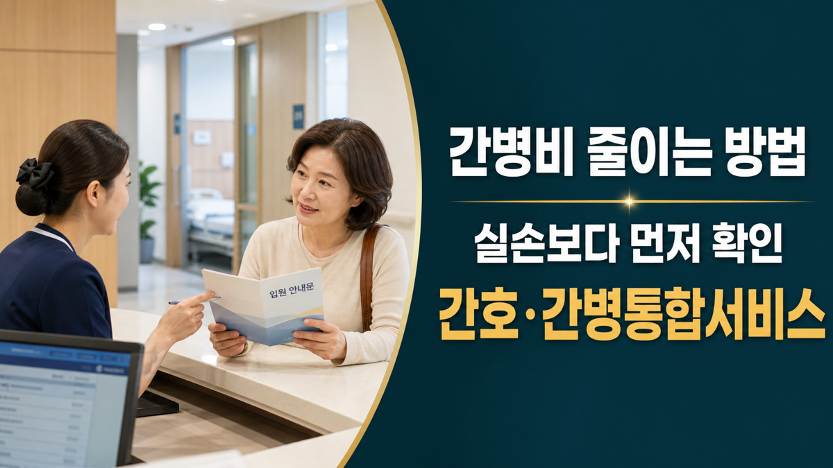 병원 원무과에서 간호·간병통합서비스 병동을 문의하는 모습