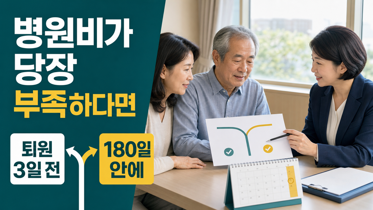 병원 사회사업팀에서 긴급복지 의료지원 퇴원 3일 전과 재난적의료비 180일 기한을 상담하는 가족