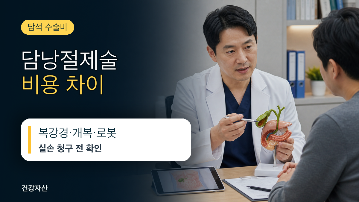 담낭절제술(담석) 수술비, 복강경과 개복술 비용 차이