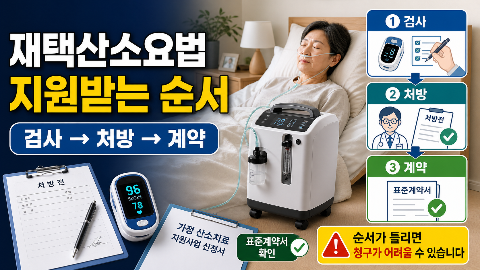 재택산소요법(가정 산소치료) 지원사업, 대상과 비용