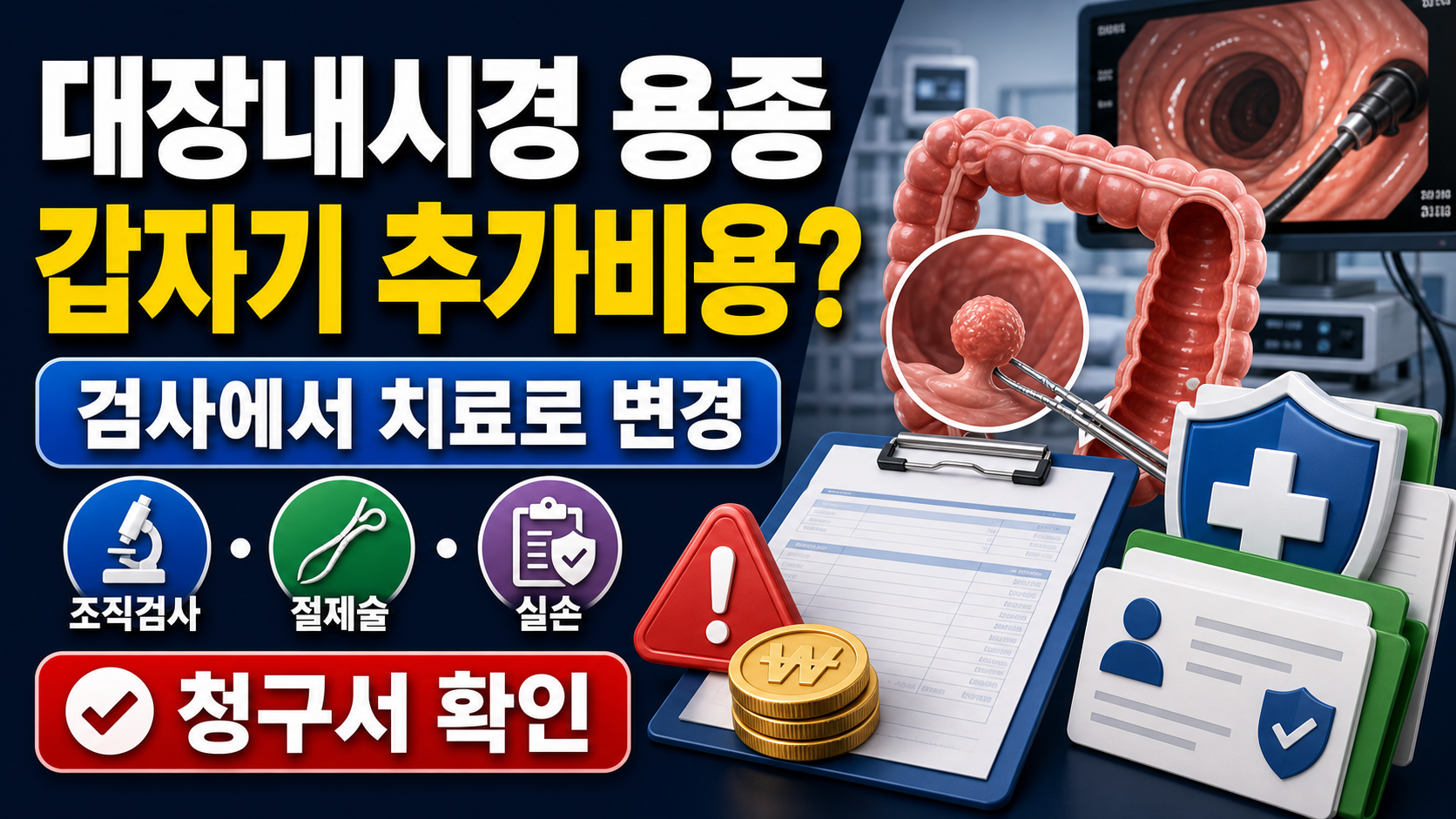 대장내시경 하다가 용종 나오면, 왜 갑자기 추가비용이 붙을까