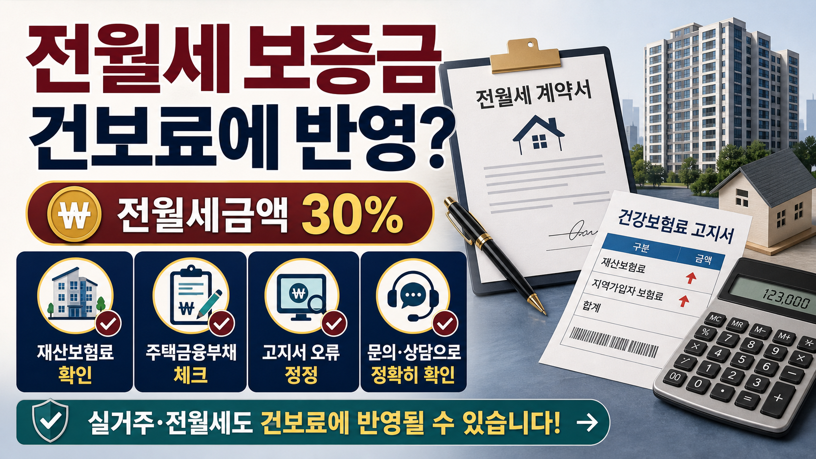 지역가입자 재산보험료, 전월세 보증금은 어떻게 반영될까