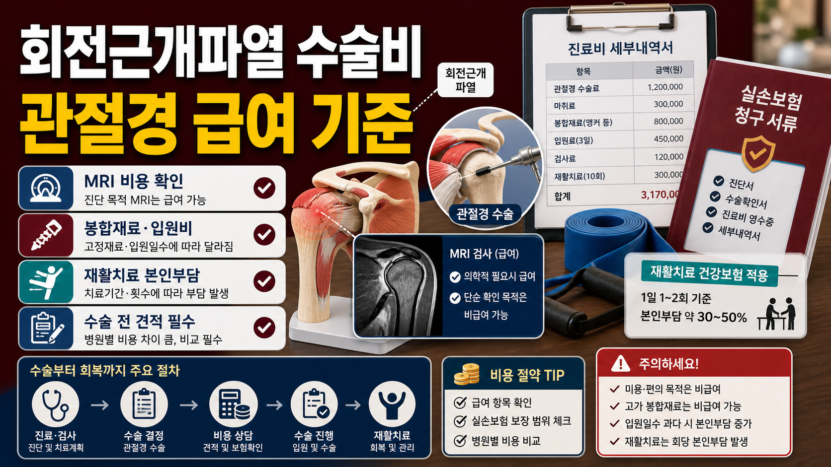 어깨 회전근개파열 수술비, 관절경 수술 급여 기준
