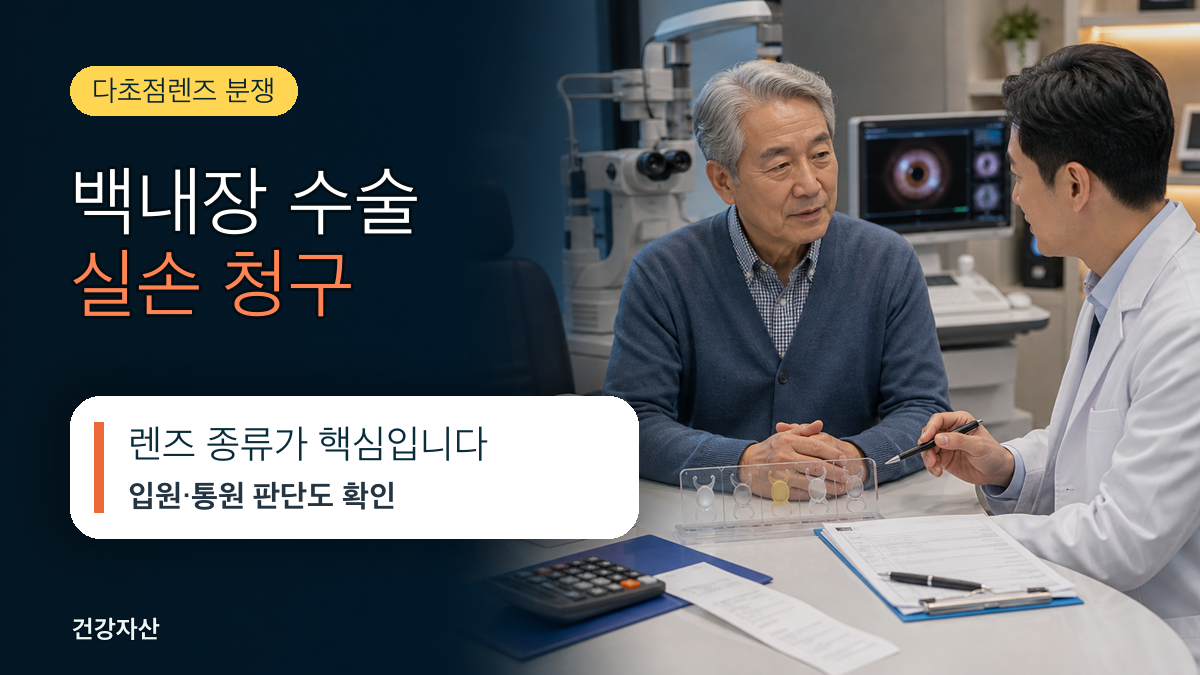 백내장 수술 실손보험 청구, 다초점렌즈는 왜 분쟁이 많을까