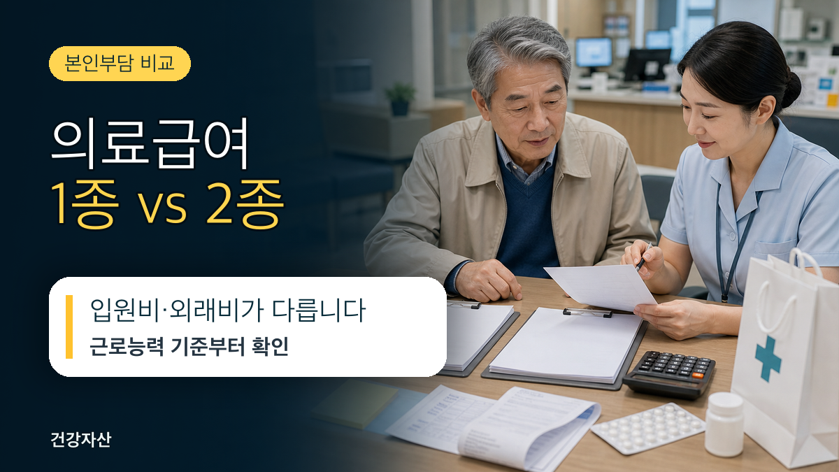 의료급여 1종과 2종, 본인부담금은 얼마나 다를까