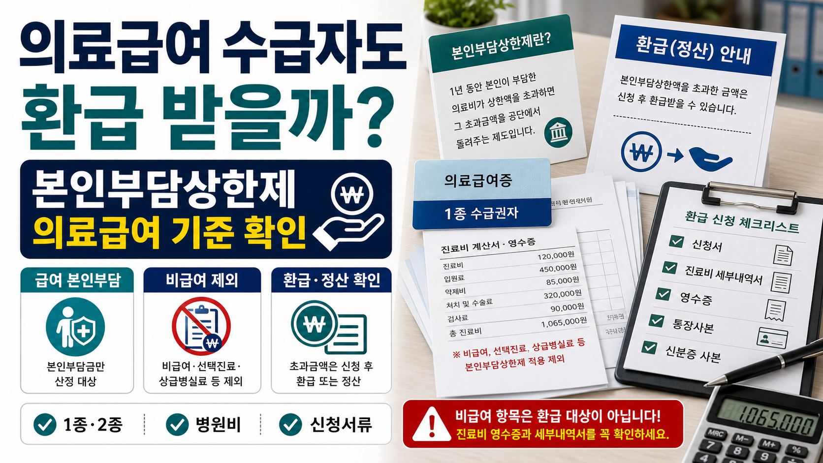 의료급여 수급자 본인부담상한제 환급 기준 설명