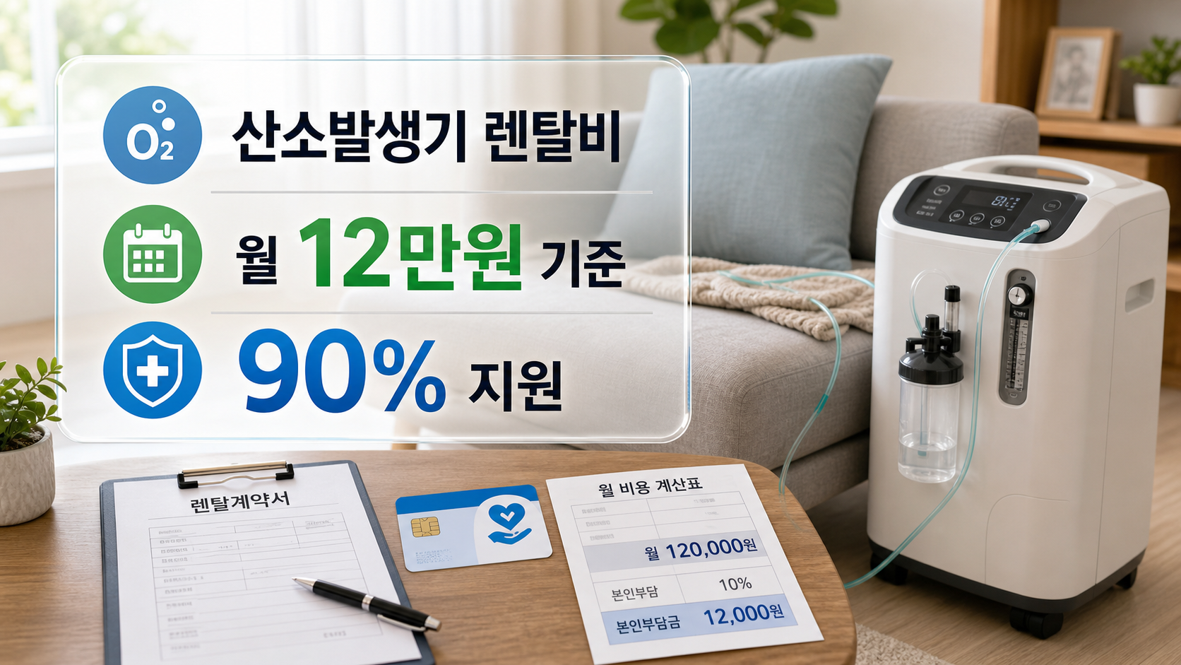 가정 산소발생기 렌탈비, 건강보험 적용 후 월 부담