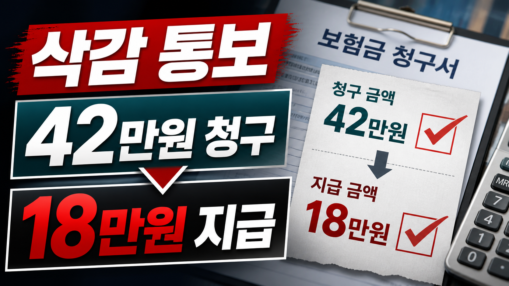 실손보험 삭감 통보 42만원 청구 18만원 지급 썸네일