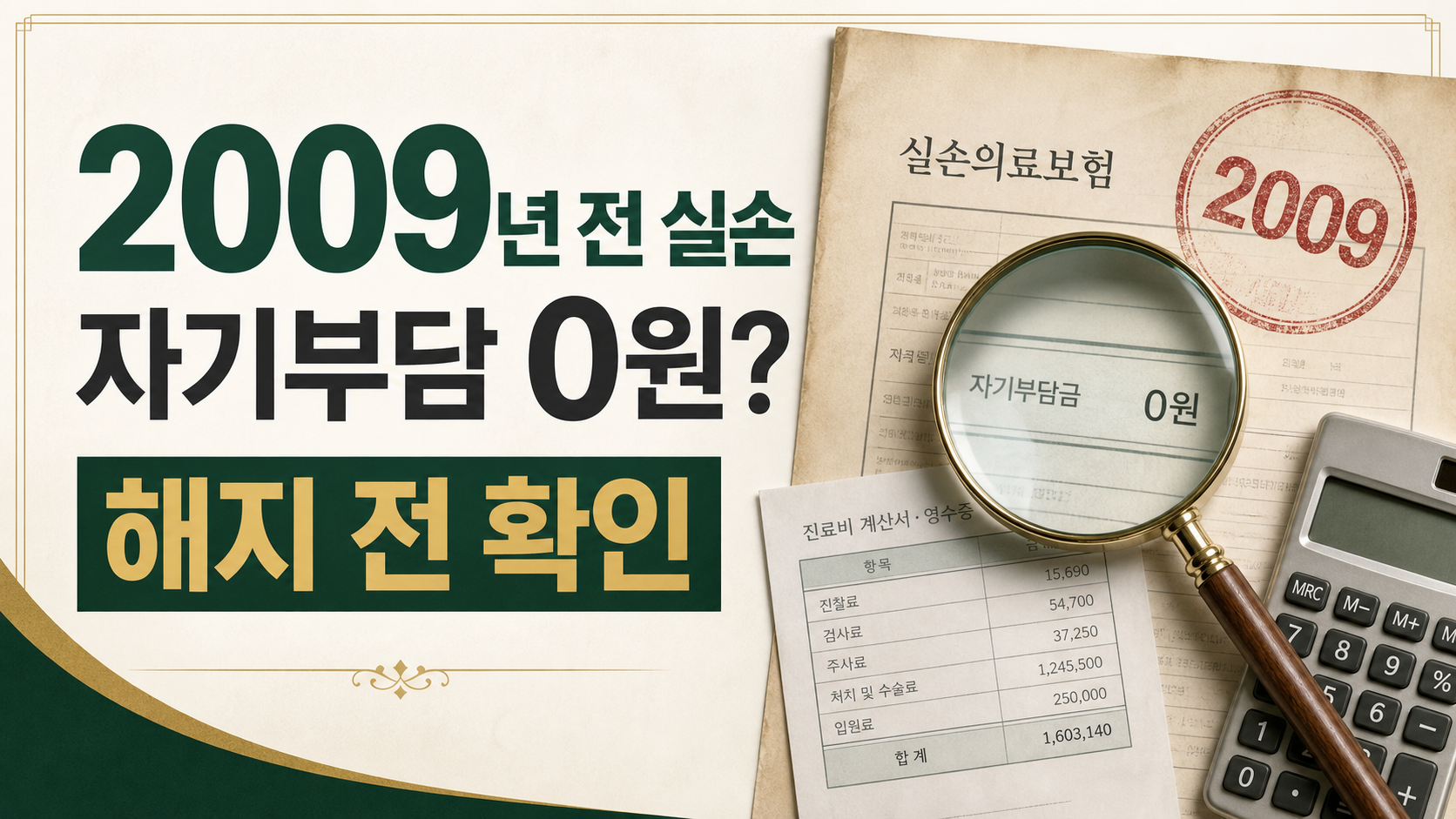 2009년 전 실손보험 가입자, 자기부담금과 보장범위 확인