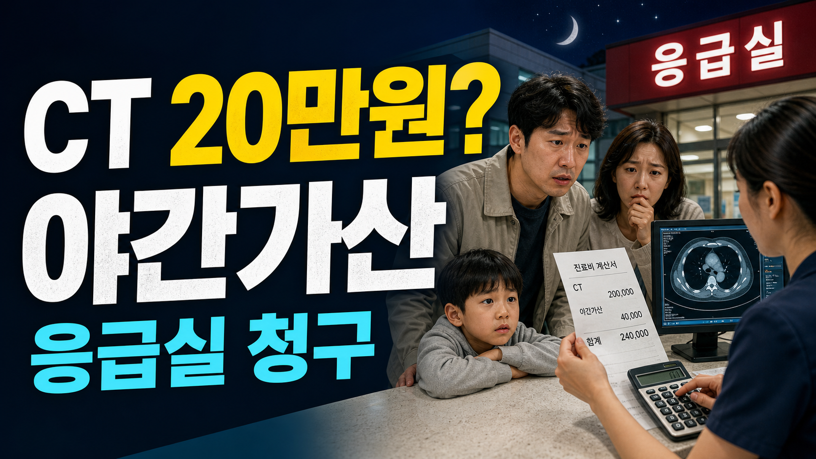 응급실 CT 촬영비, 야간 가산과 실손보험 청구 서류