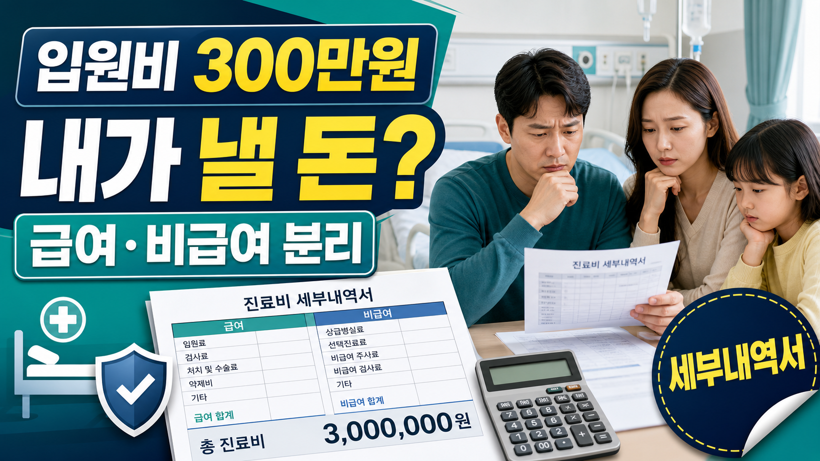 입원비 300만원 나왔을 때 실손보험 예상 보험금 계산
