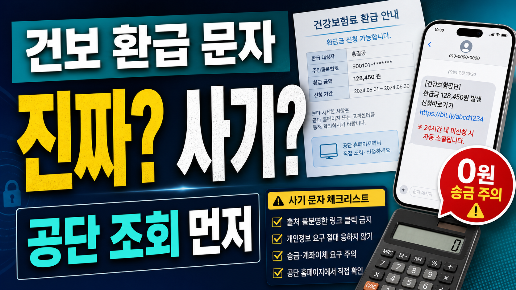 건보 환급 문자 진짜 사기 공단 조회 먼저 썸네일