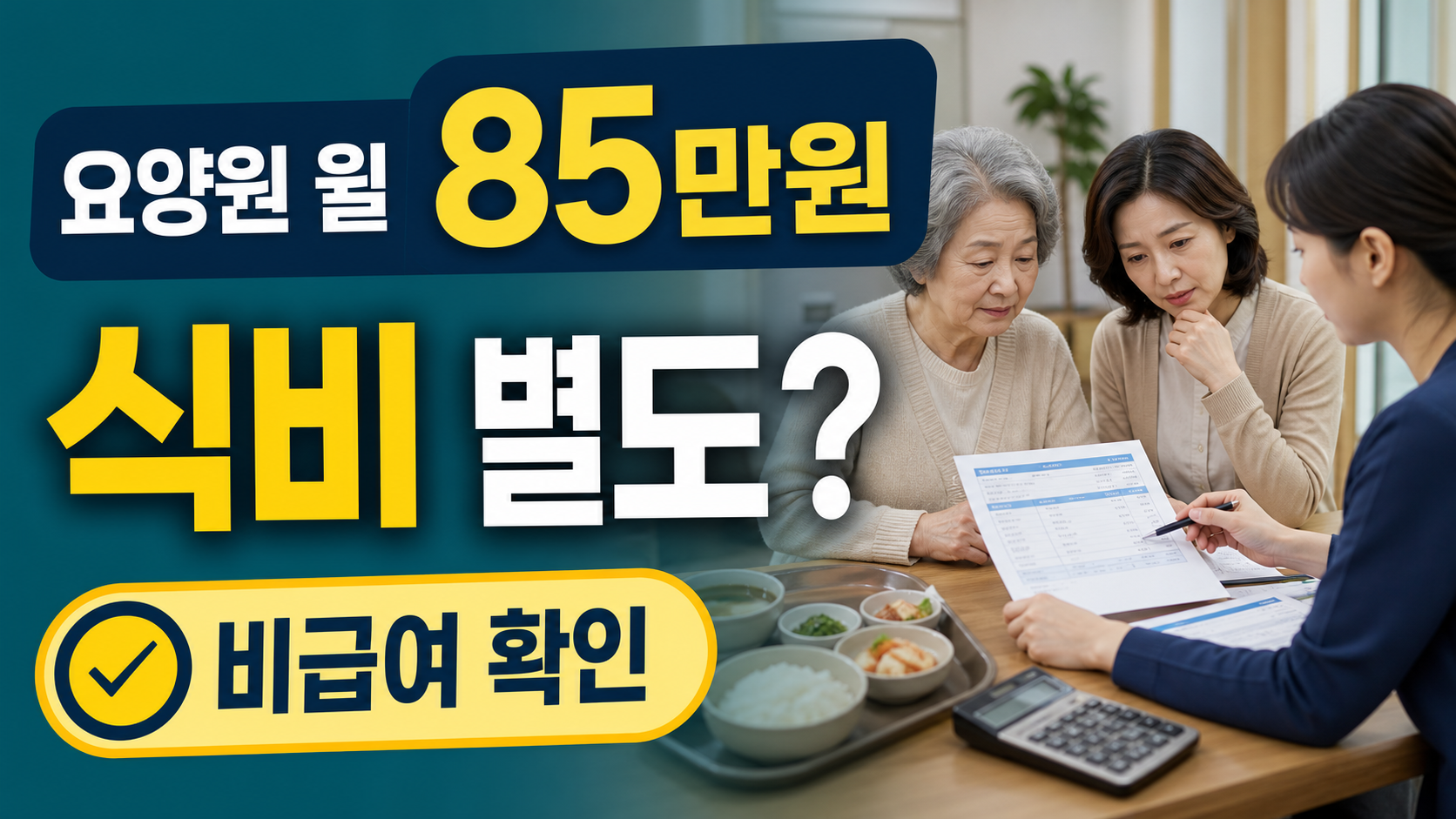 요양원 한 달 비용, 식비와 비급여까지 실제 계산