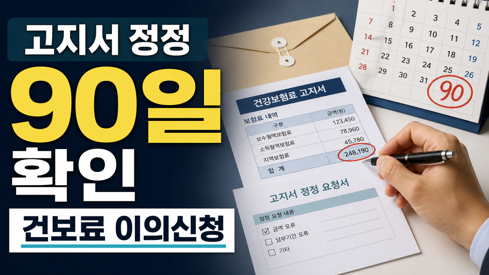 건강보험료 고지서 정정, 90일 안에 이의신청할 때