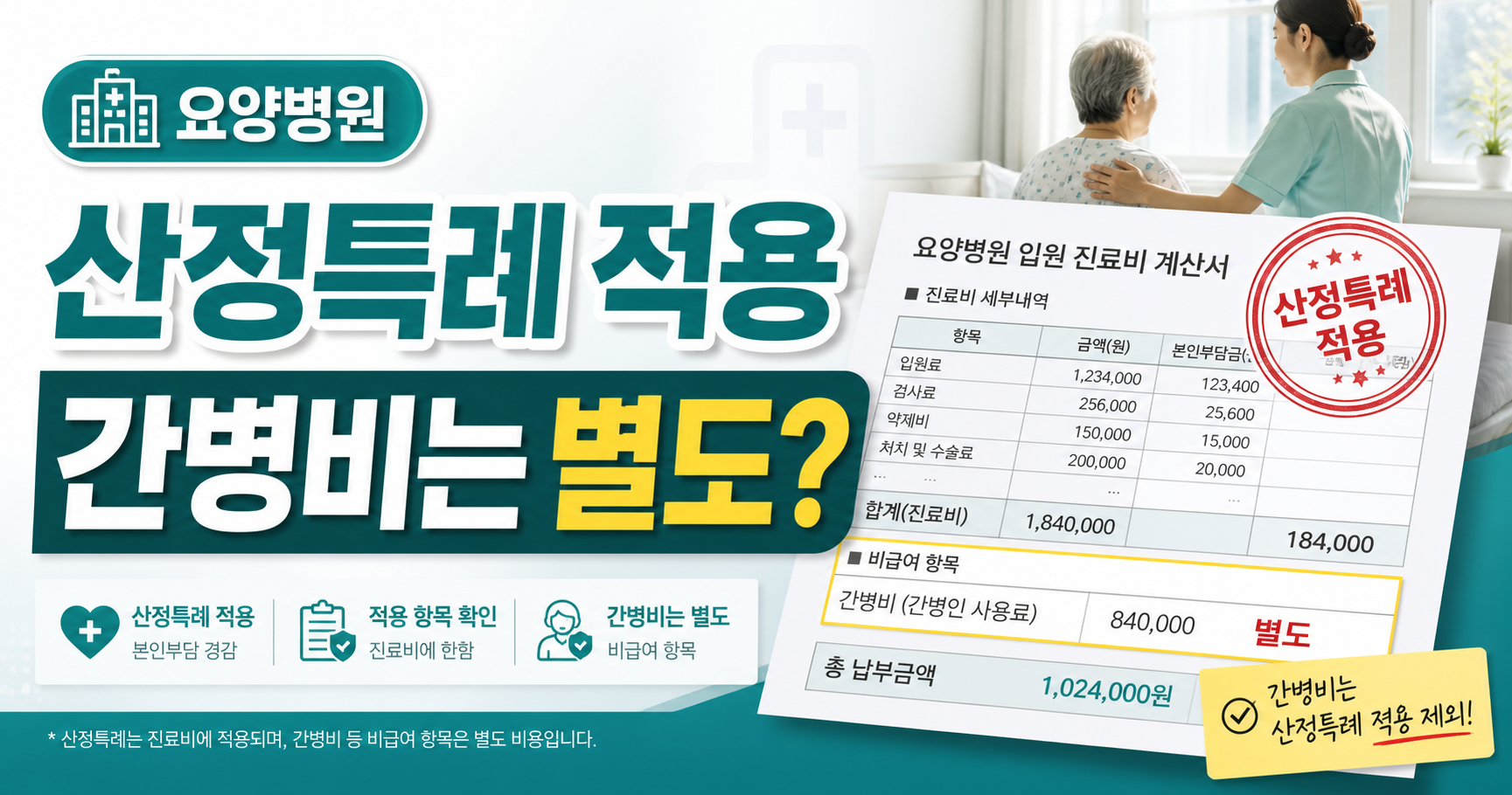 요양병원 산정특례, 간병비는 왜 별도일까