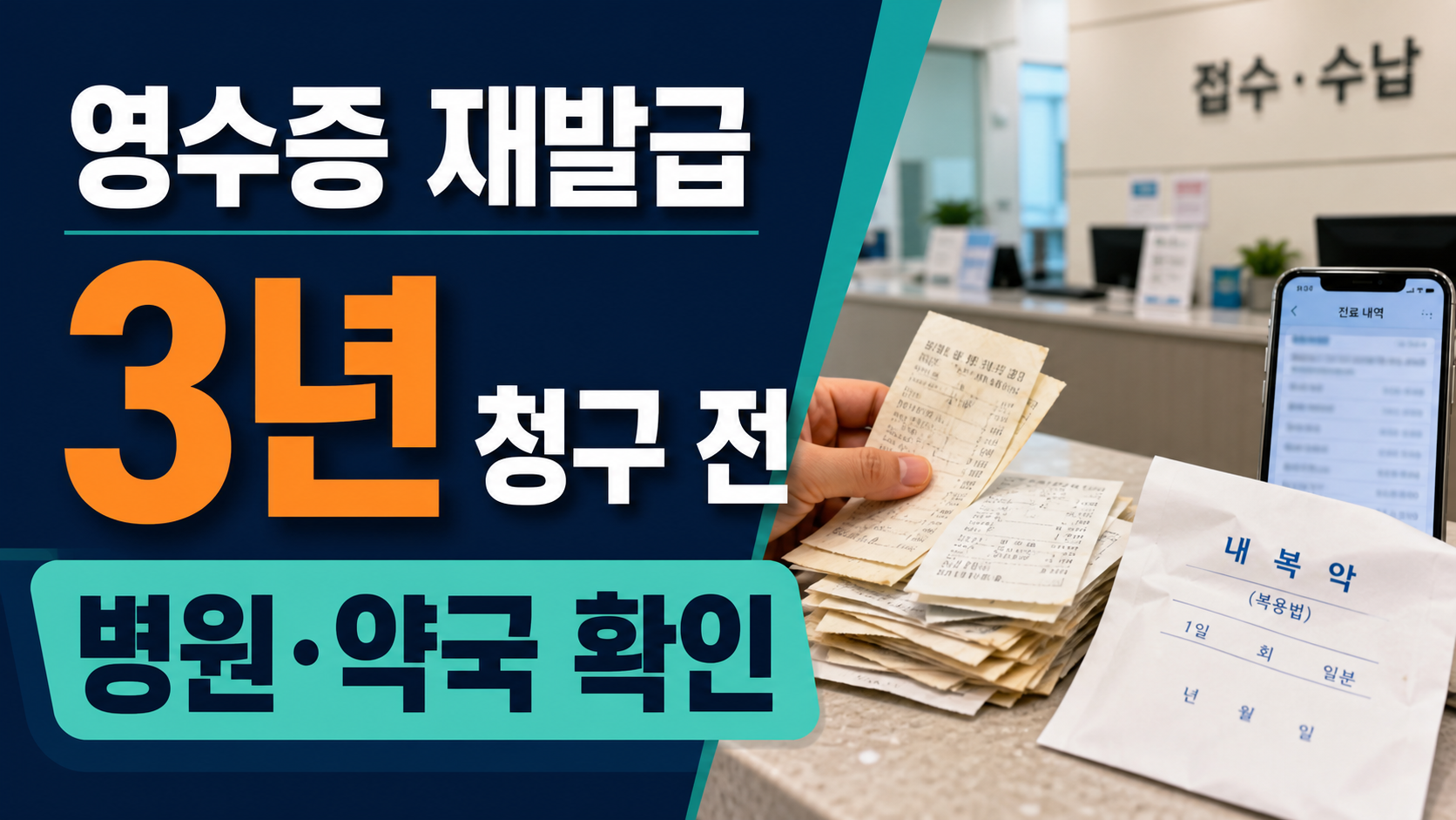 영수증 재발급, 3년 청구 전 병원·약국 확인 순서