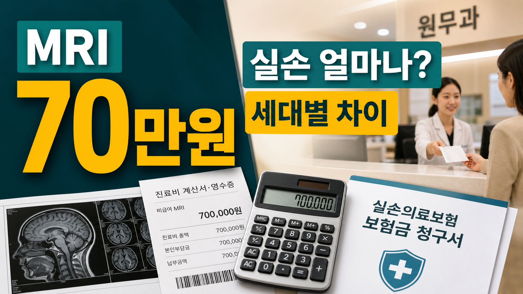 실손보험 비급여 MRI 70만원, 세대별로 얼마나 남을까