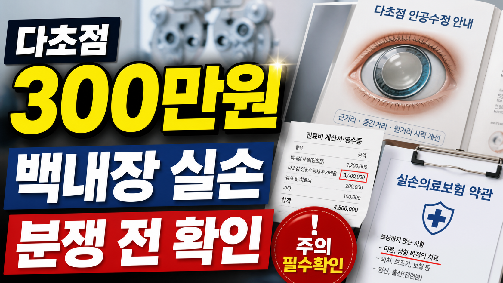 다초점렌즈 추가비 300만원, 백내장 실손 분쟁 전에 볼 것
