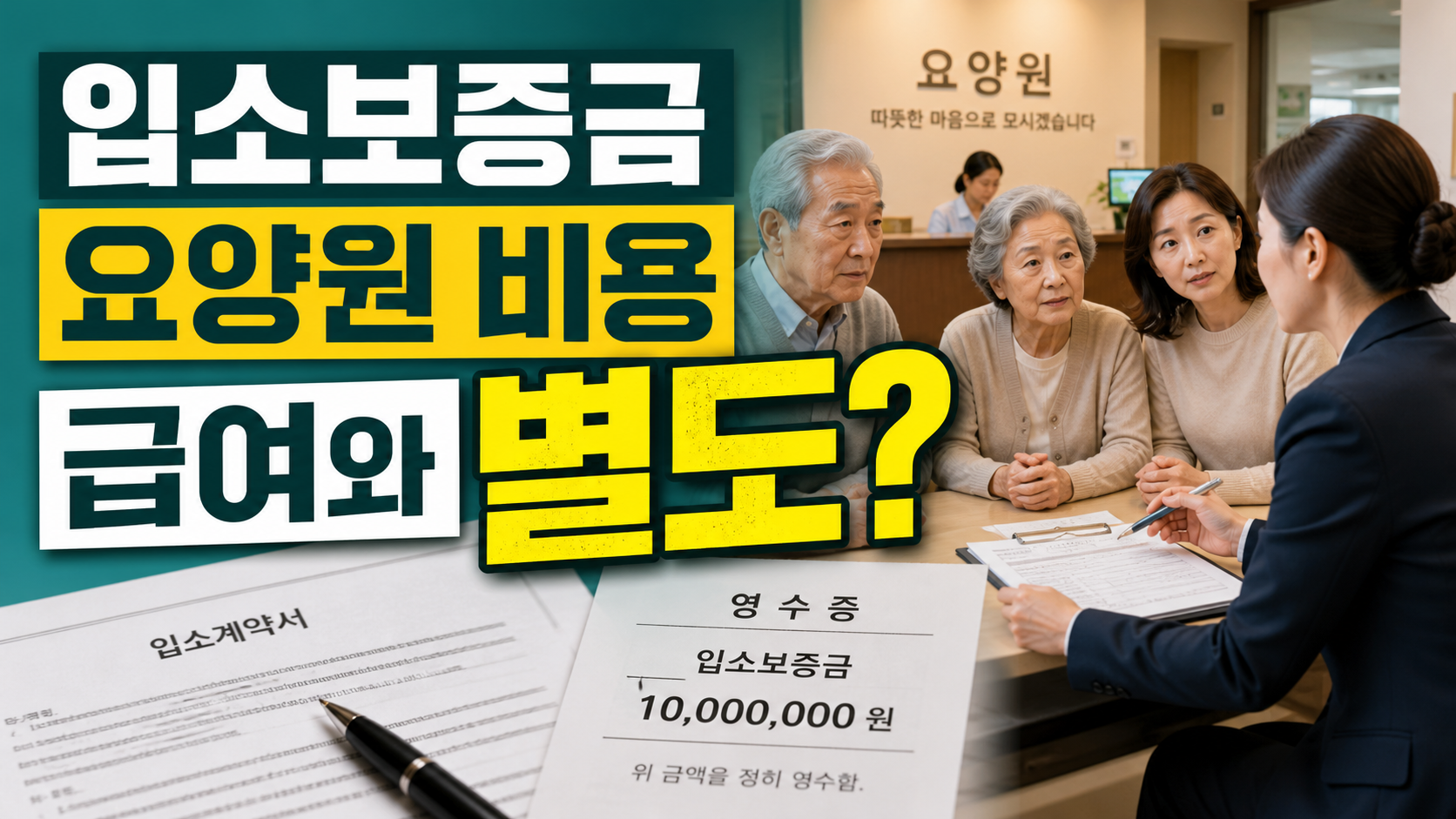요양원 입소보증금, 장기요양 급여와 별도인지 확인