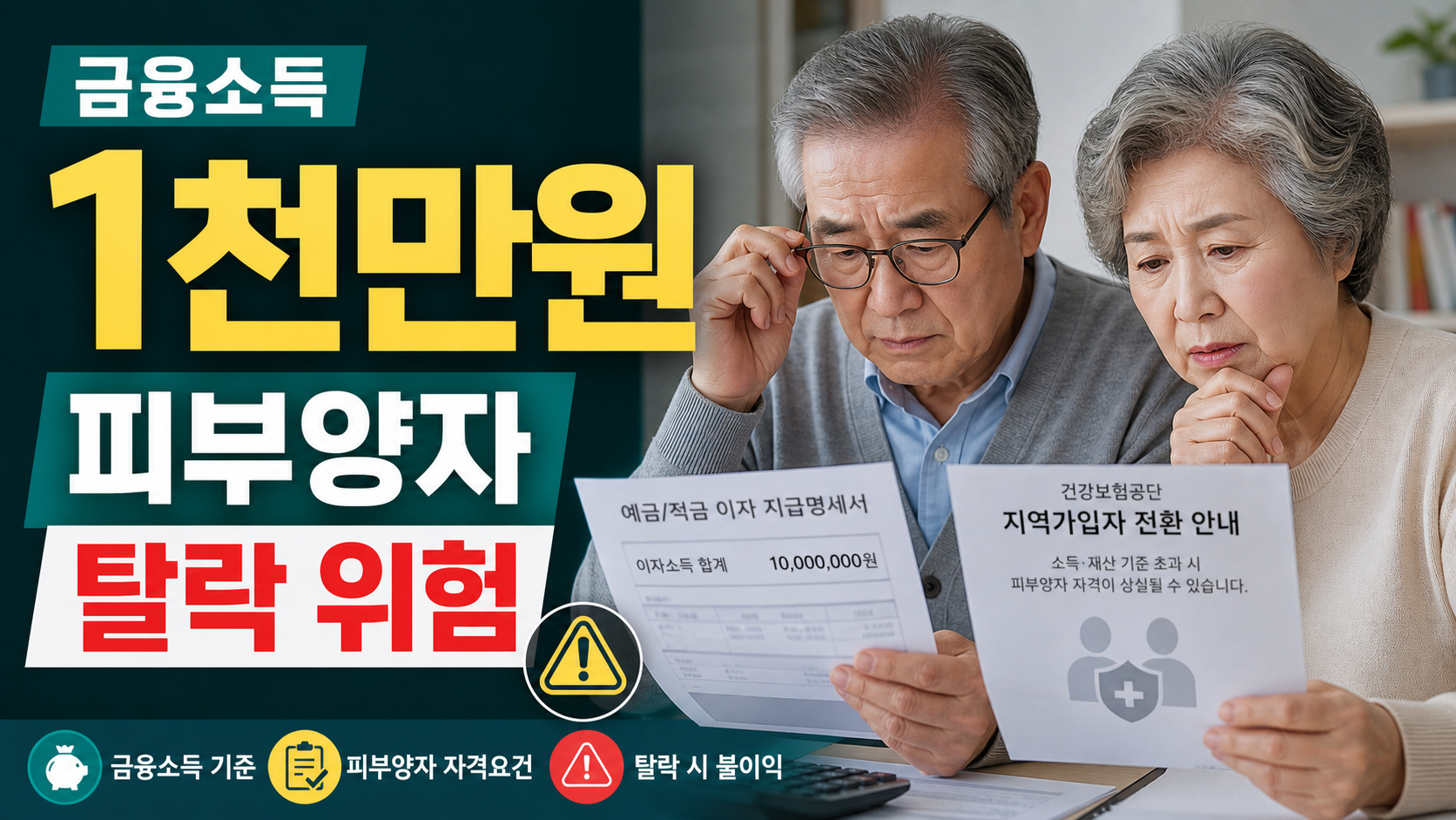 부모님 금융소득 1천만원, 피부양자 탈락 위험은