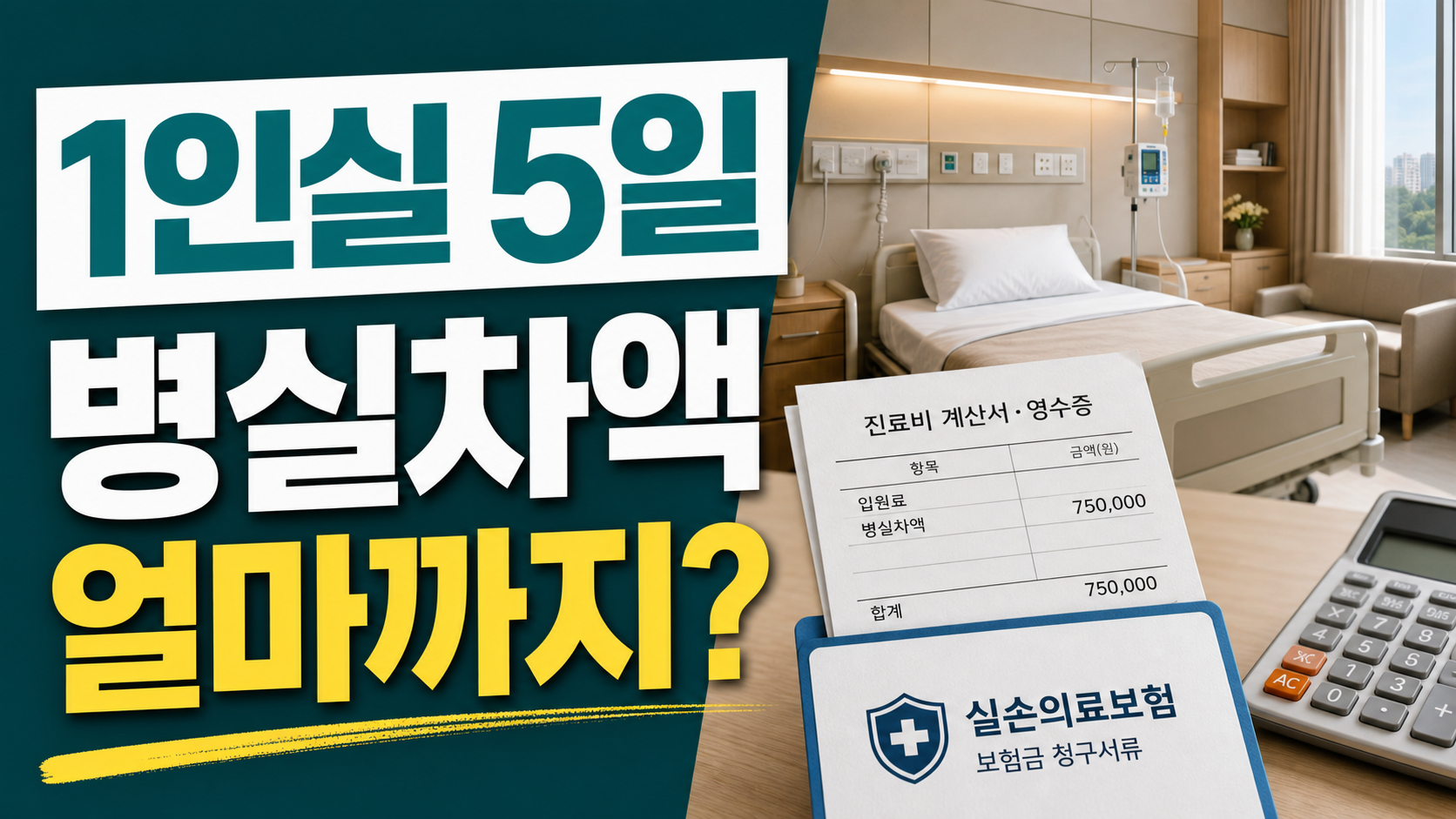 상급병실 1인실 5일, 실손보험에서 얼마까지 보나