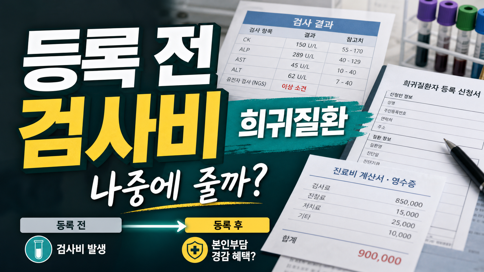희귀질환 산정특례 등록 전 검사비, 나중에 줄어들까