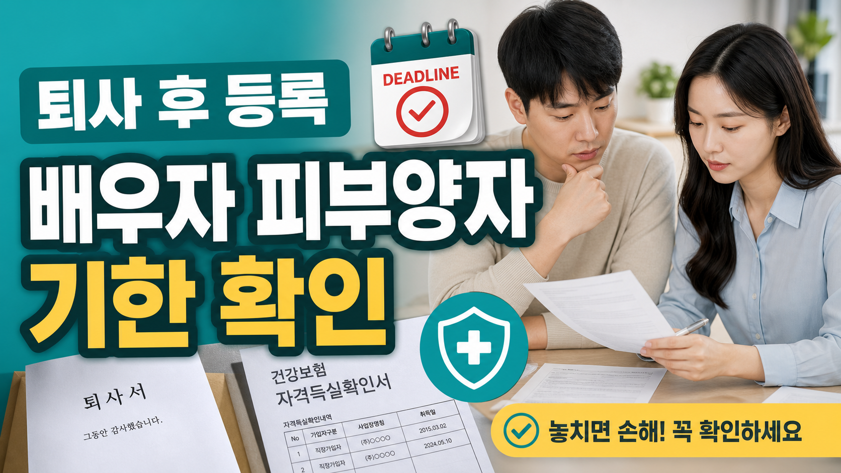 배우자 피부양자 등록, 퇴사 후 며칠 안에 해야 할까
