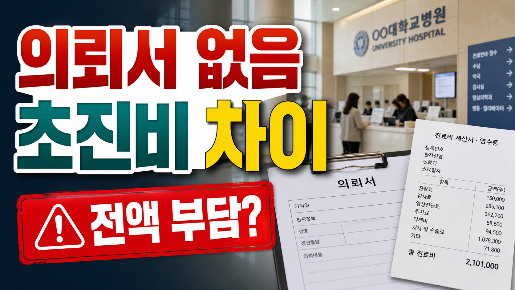 상급종합병원 진료의뢰서 없을 때, 초진비가 얼마나 달라질까