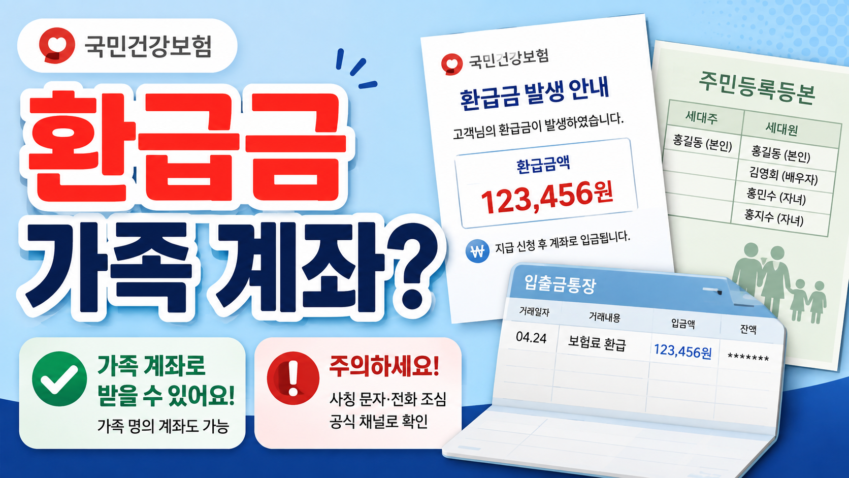 건강보험 환급금, 가족 계좌로 받을 수 있을까
