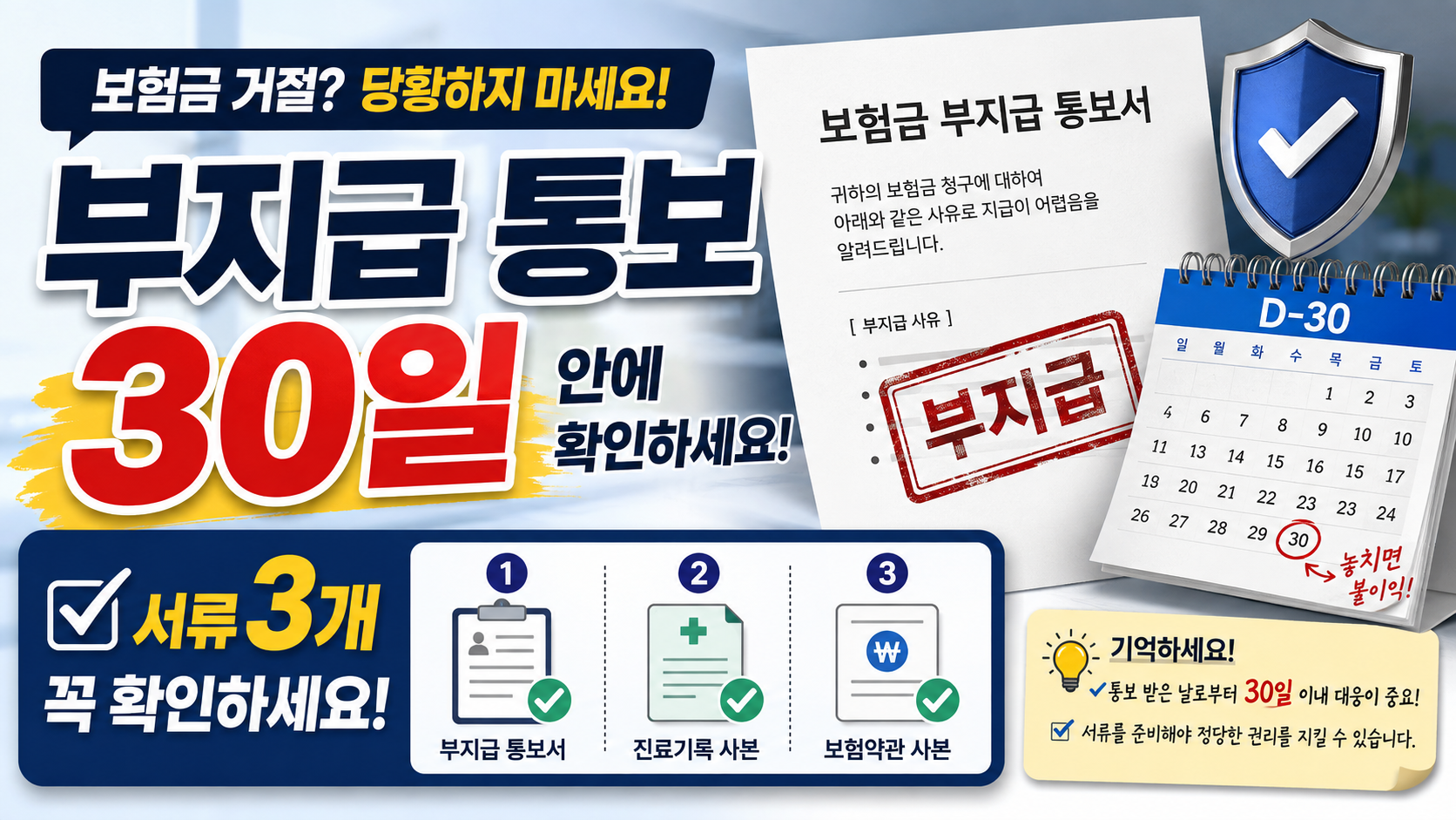실손보험 거절 통보 후 30일, 이의제기 서류 순서