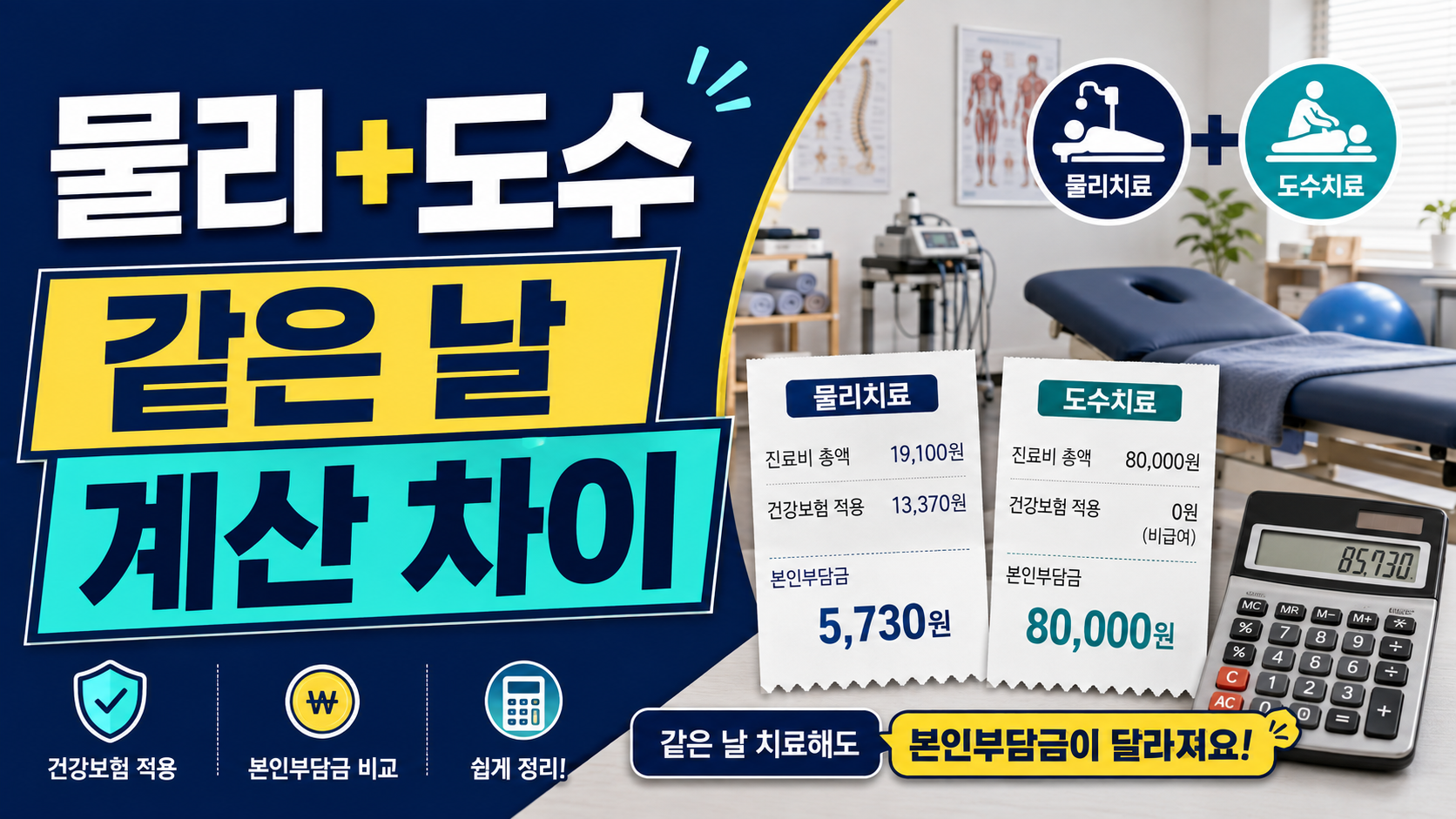 도수치료와 물리치료 같은 날, 실손보험 둘 다 될까