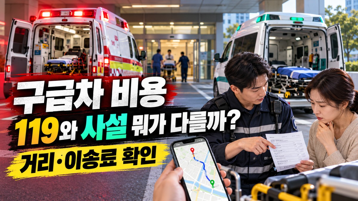 구급차 이용료, 사설·소방 구급차 비용 차이
