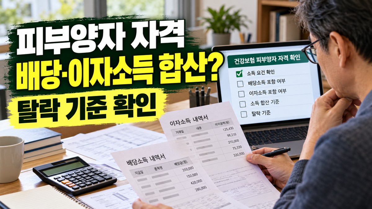 피부양자 자격, 배당금·이자소득 합산 기준