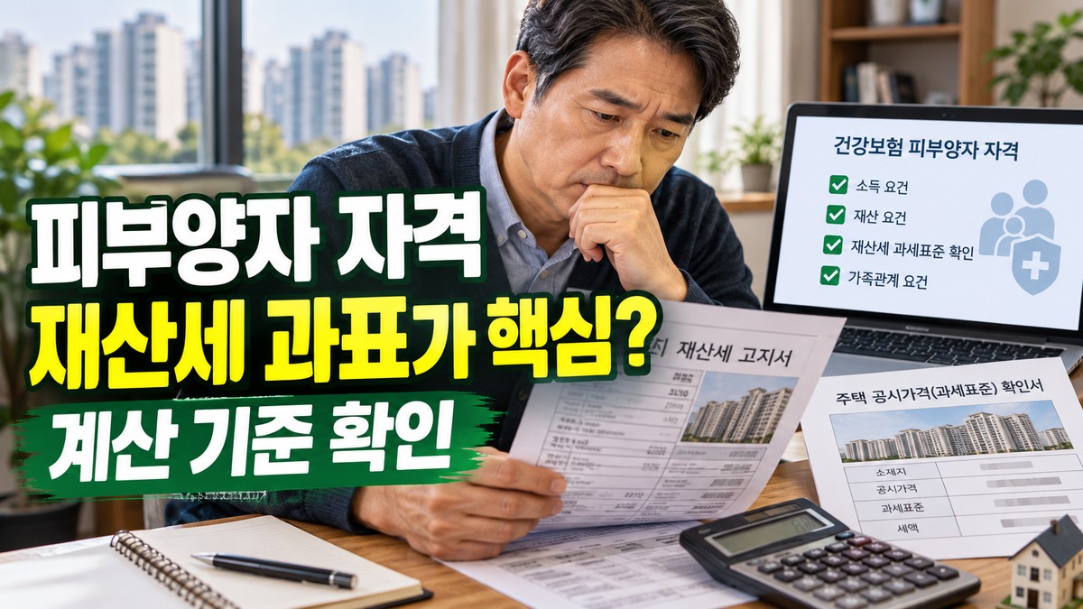 피부양자 자격, 재산세 과세표준 기준 정확히 계산하는 법