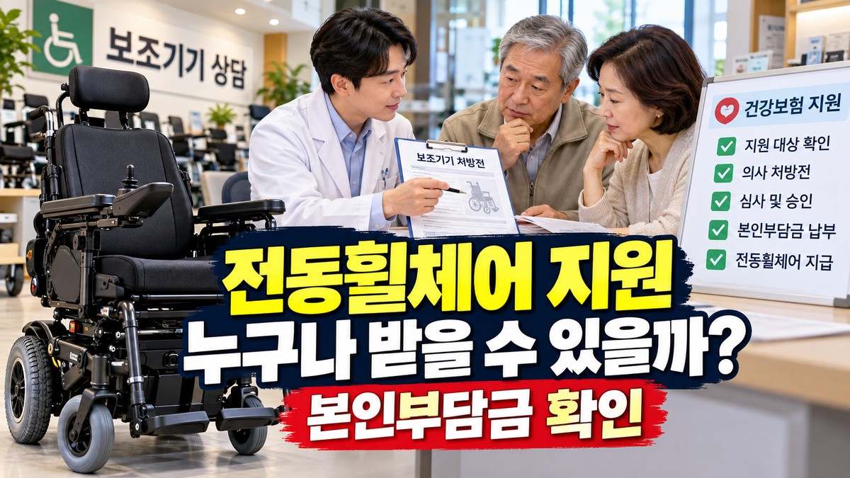 전동휠체어 건강보험 지원, 누구나 받을 수 있을까? 대상·본인부담금·신청절차