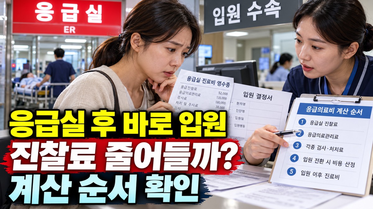 응급실에 갔다가 바로 입원하면 진찰료가 줄어들까? 응급의료비 계산 순서