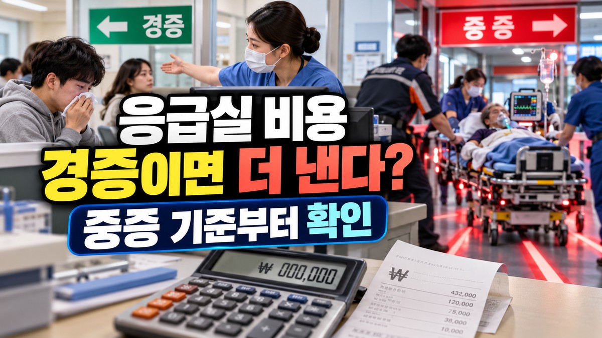 응급실 이용료, 경증·중증 구분에 따른 본인부담 차이
