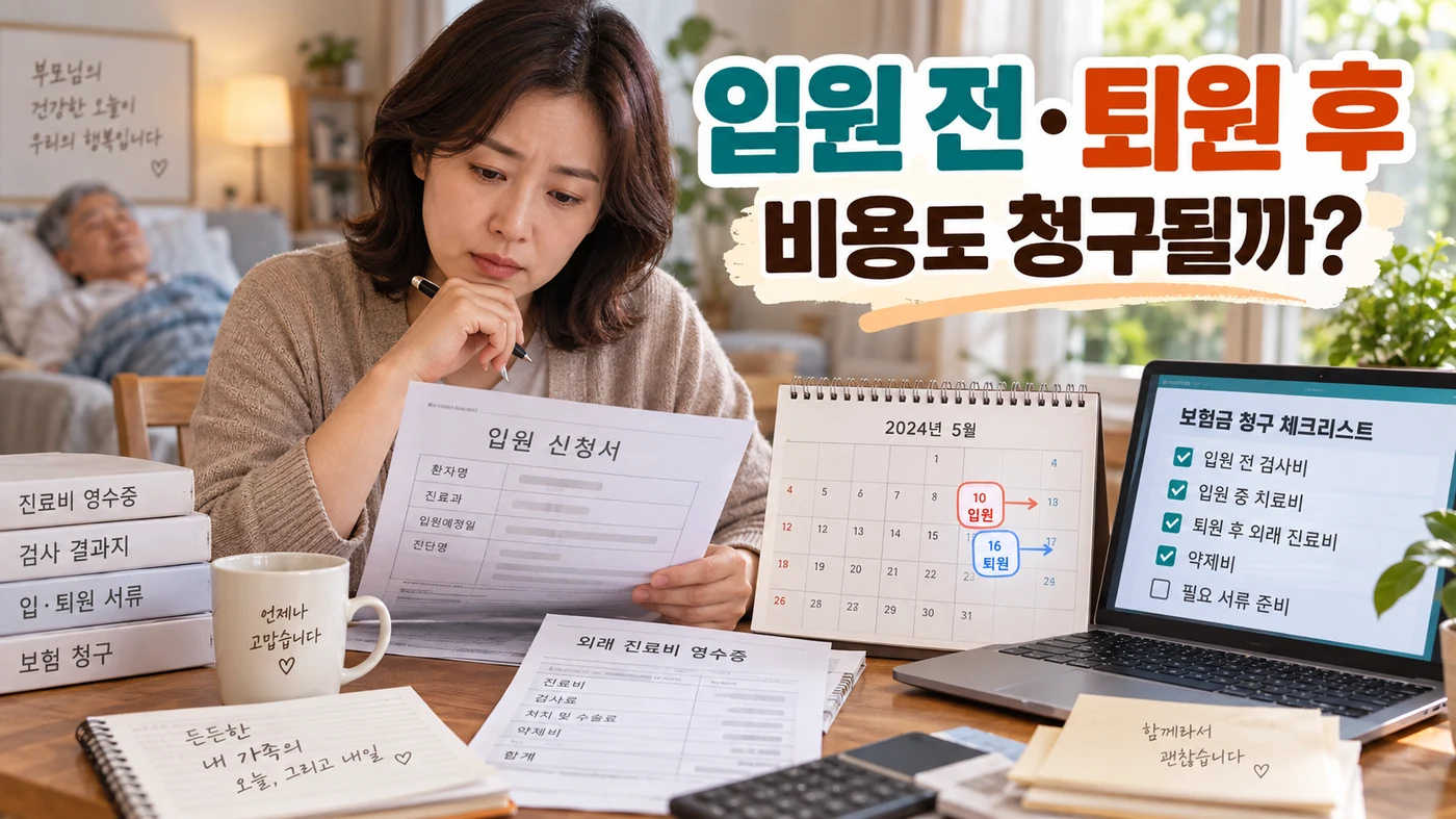 입원 전 검사비와 퇴원 후 통원비는 한 번에 청구해도 될까?
