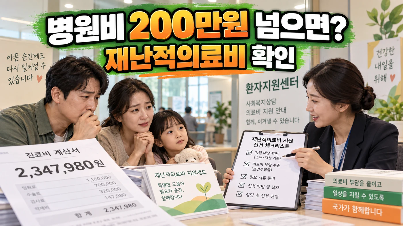 재난적의료비 지원은 병원비가 얼마일 때 알아봐야 할까?