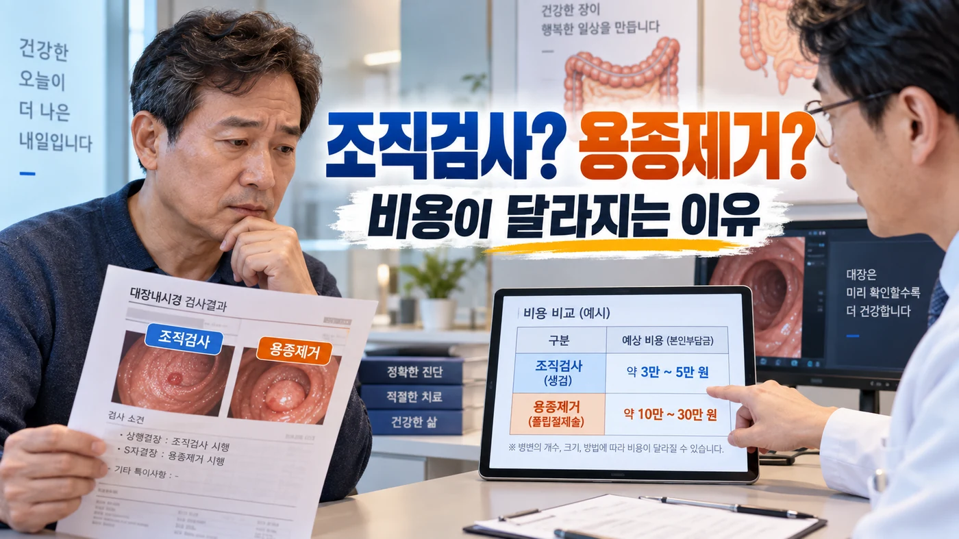 대장내시경 조직검사와 용종제거 비용은 어떻게 구분될까?