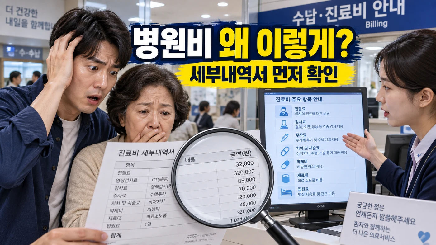 병원비가 예상보다 많이 나왔을 때 세부내역서에서 무엇을 봐야 할까?