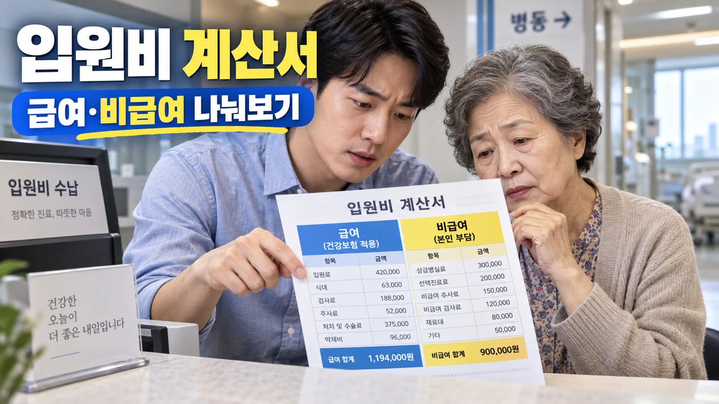 입원비 계산서에서 급여와 비급여는 어떻게 나눠 봐야 할까?