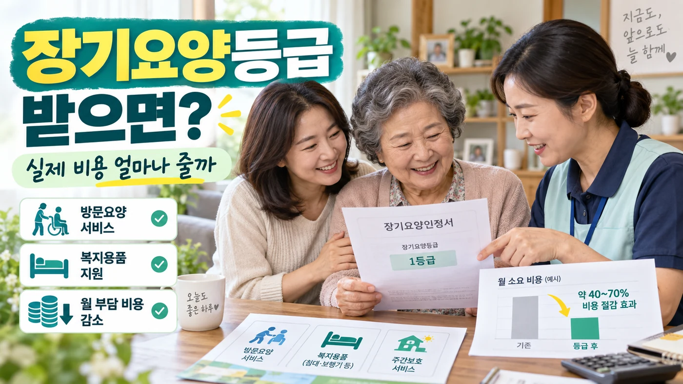 장기요양등급을 받으면 실제로 어떤 비용이 줄어들까?