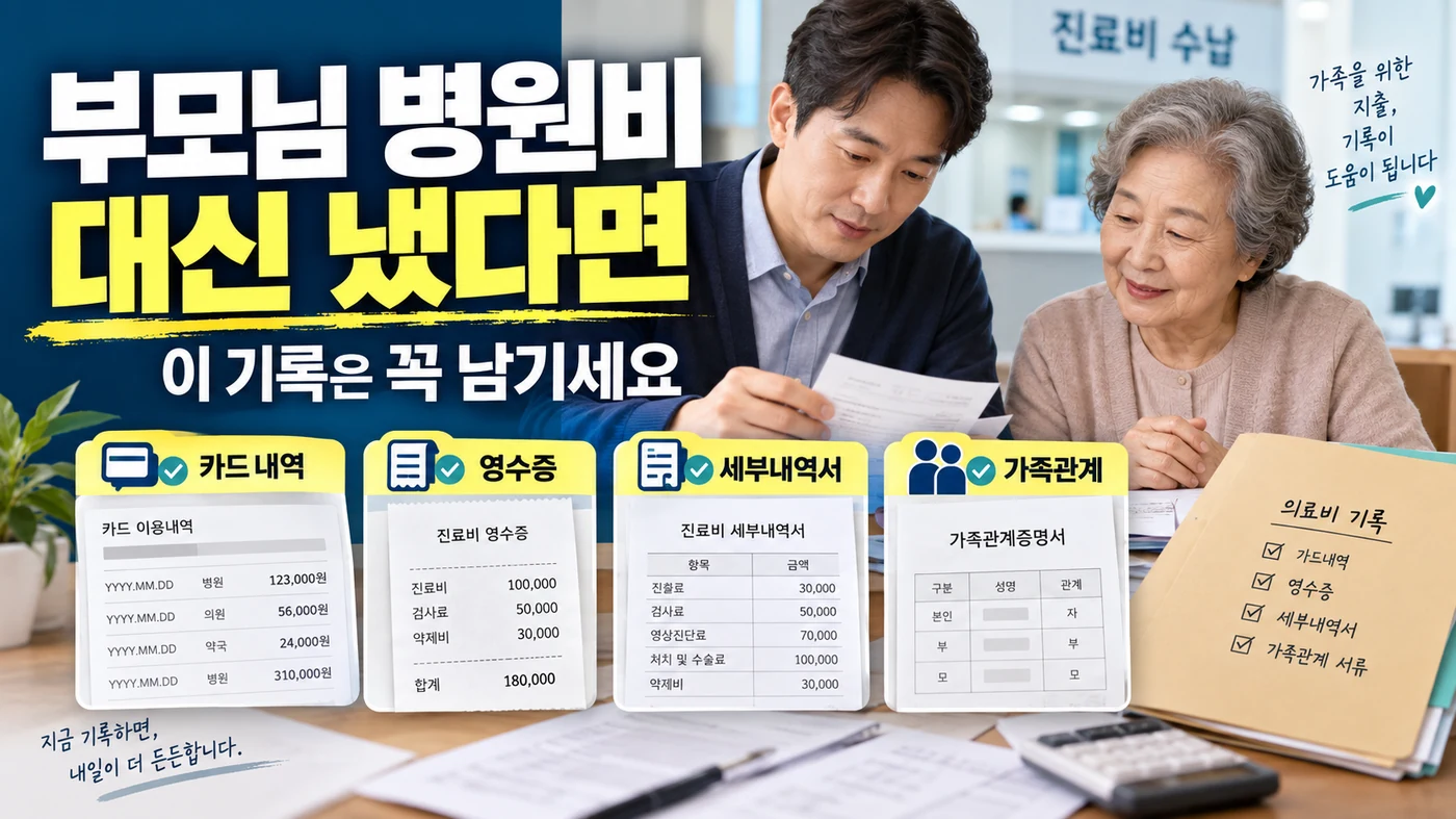 부모님 병원비를 자녀가 대신 낼 때 챙겨야 할 기록은 무엇일까?