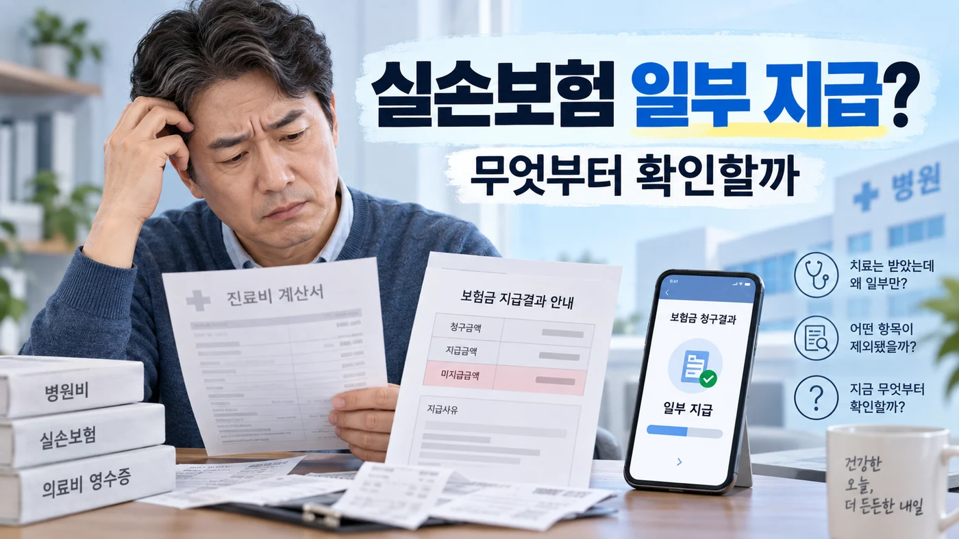 실손보험 청구했는데 일부만 지급되면 무엇부터 확인해야 할까?