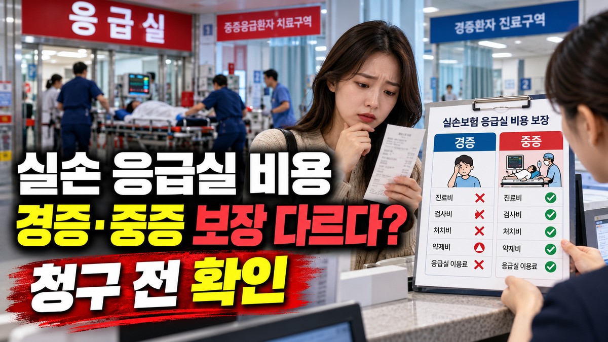 실손보험 응급실 이용료, 경증·중증 구분에 따른 보장 차이